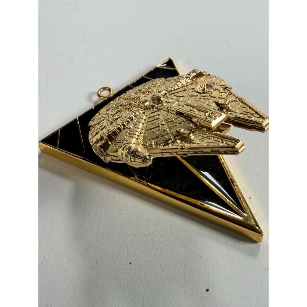 Star Wars Millennium Falcon Pendant LFL Gold Tone Vintage 2.5"